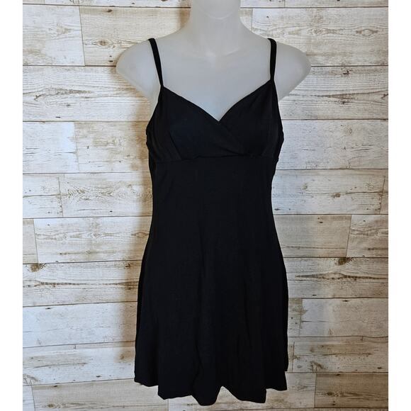 GUESS Slip Dress Black Nightie Womens V-Neck Sleeveless Mini Stretch Club Y2K M - Picture 10 of 10